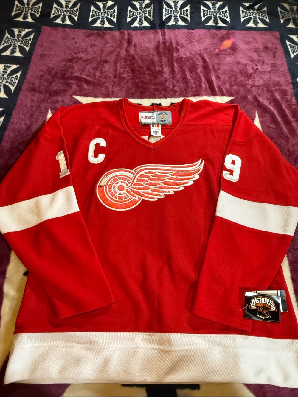 CCM Vintage Detroit Red Wings “Yzerman” Hockey Jersey with White Accents